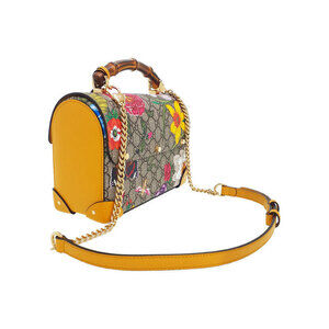Gucci Flower Bag GG Bamboo Floral Handbag